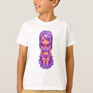 紫の女の子  Tシャツ