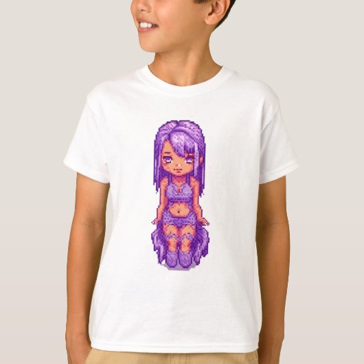 紫の女の子  Tシャツ (正面)