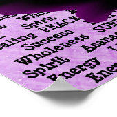 紫の女めい想のヨガポスター ポスター (角)