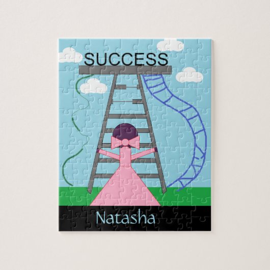 紫の女姿が成功を望む ジグソーパズル (縦)