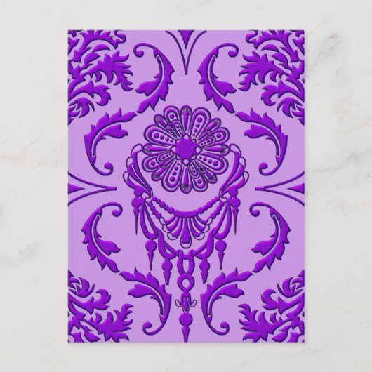紫の女王の宝石、ダイアモンド・ダマスク ポストカード (正面)