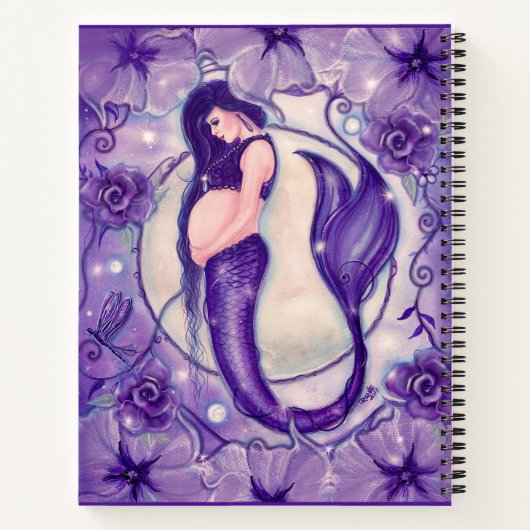 紫の妊娠マーメイドのメモリの本by Renee ノートブック (裏面)