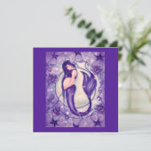 紫の妊娠マーメイドbyルネサンキューカード 招待状 (スタンド正面)