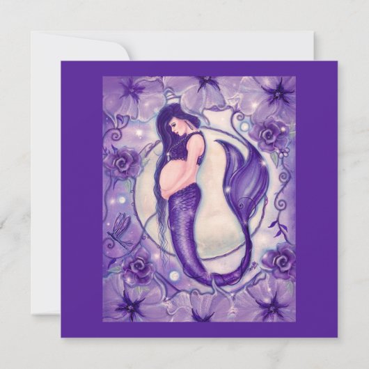 紫の妊娠マーメイドbyルネサンキューカード 招待状 (裏面)