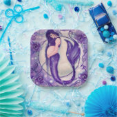 紫の妊娠マーメイドbyルネ ペーパープレート (パーティー)