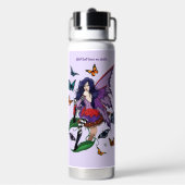 紫の妖精のキノコ蝶 ウォーターボトル (背面)