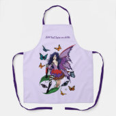 紫の妖精のキノコ蝶 エプロン (正面)