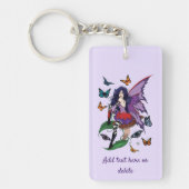 紫の妖精のキノコ蝶 キーホルダー (正面)