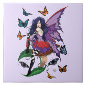 紫の妖精のキノコ蝶 タイル (正面)