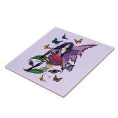 紫の妖精のキノコ蝶 タイル (側面)