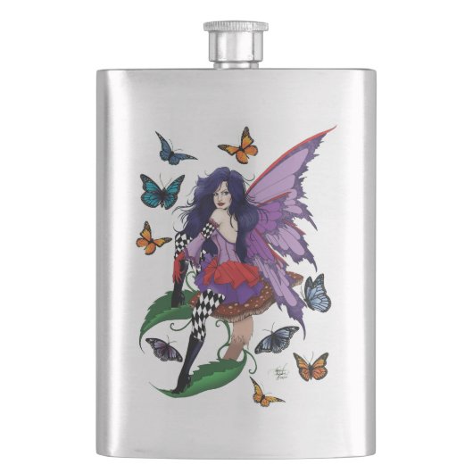 紫の妖精のキノコ蝶 フラスク (正面)