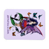 紫の妖精のキノコ蝶 マグネット (横)