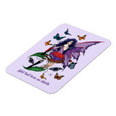 紫の妖精のキノコ蝶 マグネット (左側)