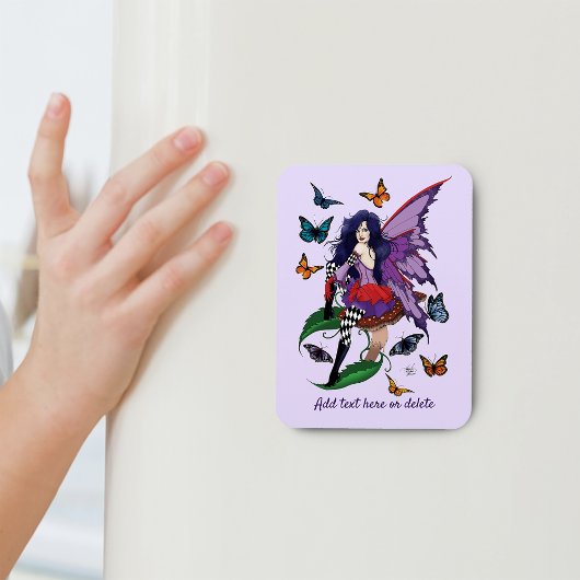 紫の妖精のキノコ蝶 マグネット