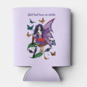 紫の妖精のキノコ蝶 缶クーラー (裏面)