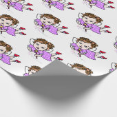 紫の妖精の飛んでいるギフトラップ ラッピングペーパー (角)