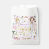 紫の妖精をテーマにした魅惑的な庭の誕生日 フェイバーバッグ (正面)