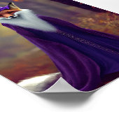 紫の威厳のある魔法使いのガウンを着た魔法使いのキツネ ポスター (角)