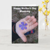 紫の子どもの母の日のカード カード (黄色い花)