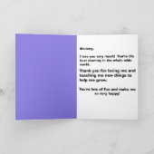 紫の子どもの母の日のカード カード (内部)