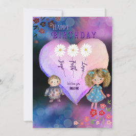 紫の子供たちからのママへお誕生日カード シーズンカード