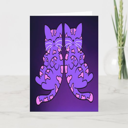 紫の子猫の双子 カード (正面)