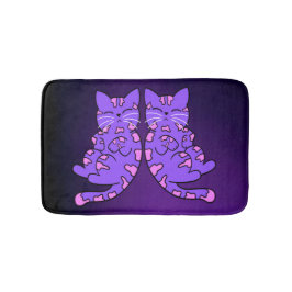 紫の子猫の双子 バスマット