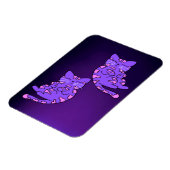 紫の子猫ツイン2マグネット マグネット (左側)