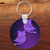 紫の子猫ツイン2 キーホルダー (正面)