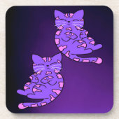 紫の子猫ツイン2 コースター (正面)