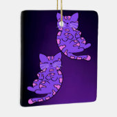紫の子猫ツイン2 セラミックオーナメント (右)