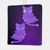 紫の子猫ツイン2 セラミックオーナメント (左)
