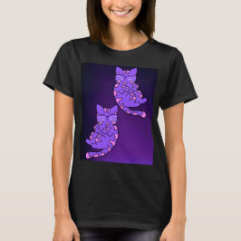 紫の子猫ツイン2 Tシャツ