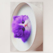 紫の子猫 ジグソーパズル (縦)