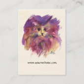 紫の子猫，子猫のポートレート，ホワイトクリーム 名刺 (裏面)