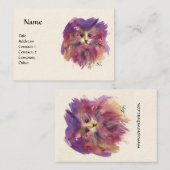 紫の子猫，子猫のポートレート，ホワイトクリーム 名刺 (正面/裏面)