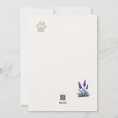 紫の子豚の開花 シーズンカード (裏面)