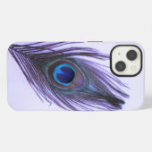 紫の孔雀の羽 iPhoneケース (裏面横)