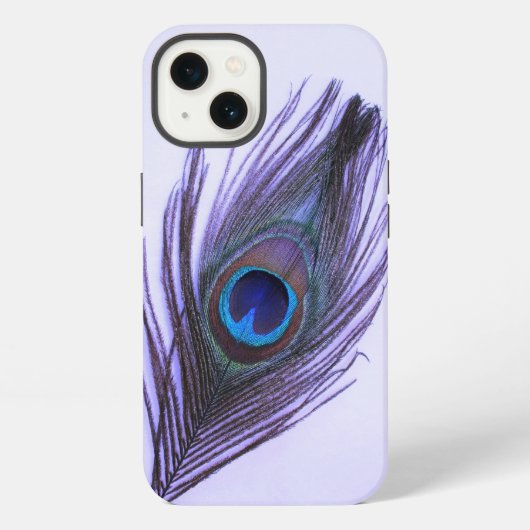 紫の孔雀の羽 iPhoneケース (裏面)