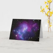 紫の宇宙の風景 写真 ブランキング カード (黄色い花)
