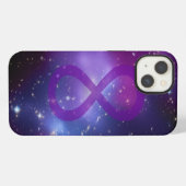 紫の宇宙イメージ無限大シンボル iPhoneケース (裏面横)