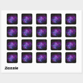 紫の宇宙イメージ スクエアシール (シート)
