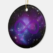 紫の宇宙イメージ セラミックオーナメント (左)