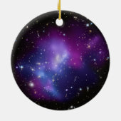 紫の宇宙イメージ セラミックオーナメント (裏面)