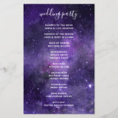 紫の宇宙ナイトスタースクリードウェディングプログラム (裏面)