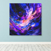 紫の宇宙星雲アルコールインク キャンバスプリント (インサイチュ (ウッドフロア))