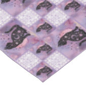 紫の宇宙猫パッチワーク テーブルクロス (アングル)