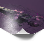 紫の宇宙的オベリスク オカルト ダークアート フォトプリント (角)
