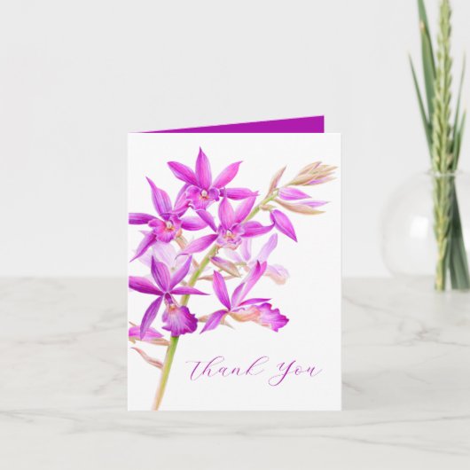 紫の宝石の蘭の水結婚色の感謝していお前 カード (正面)