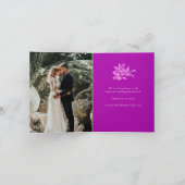 紫の宝石の蘭の水結婚色の感謝していお前 カード (内部)